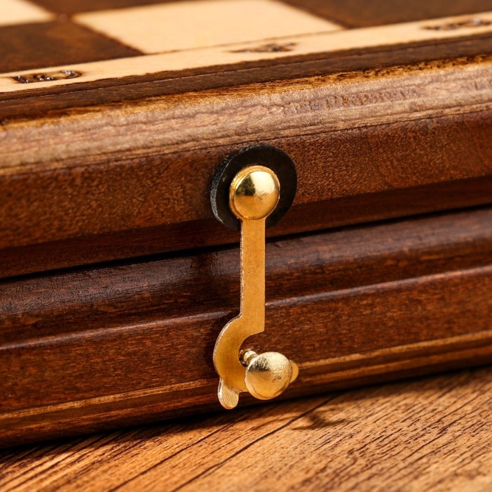 Нарды ручной работы Нарды ручной работы "Медведь", 60х30 см, с шахматным полем, массив ореха, Армения