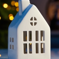 Светодиодная фигура "Дом с трубой" 12.6х5.5х7.5, 1 LED, LR44x3(в компл.), Т/БЕЛЫЙ