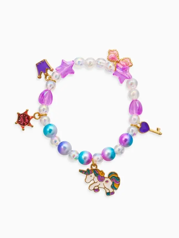 Браслет детский &laquo;Выбражулька&raquo;, единорог, корона, бант, цветной