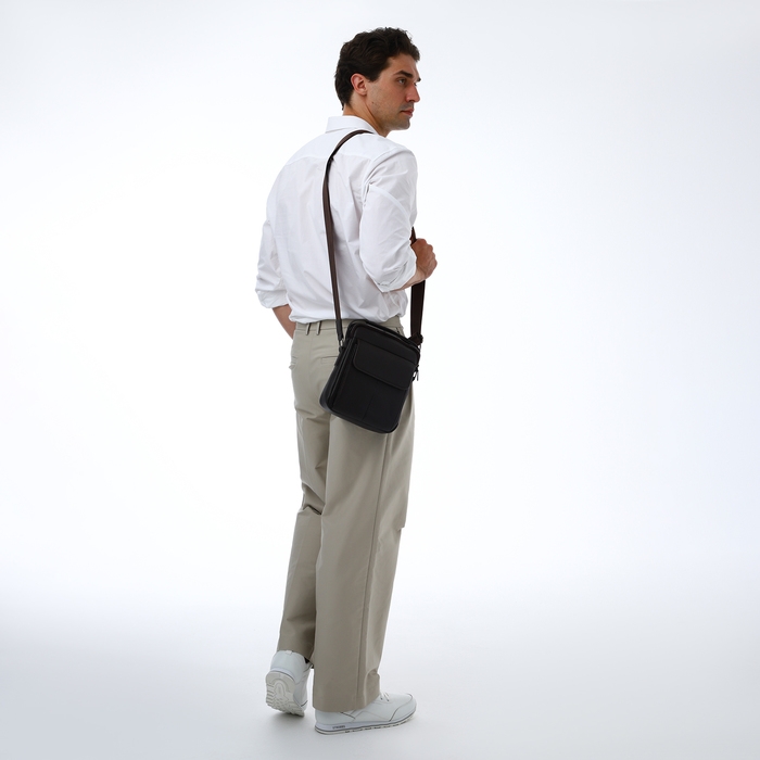 Сумка мужская через плечо TEXTURA, 2 наружных кармана, цвет коричневый Сумка мужская через плечо TEXTURA, 2 наружных кармана, цвет коричневый