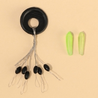 Набор грузил 80 г, стопор 1 шт. и кембрики 1 шт. &laquo;Крутой рыбак&raquo;, d = 7 см.