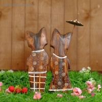 Сувенир дерево "Парочка котишек" (набор 2 шт) 30х30х9 см