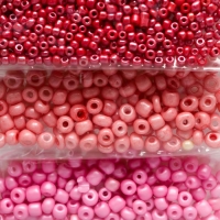 Бисер круглый "Оттенки розового" 6 цветов х 10 грамм