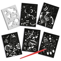 Гравюра блокнот детский &laquo;Удивительный космос&raquo;, 10 листов, штихель