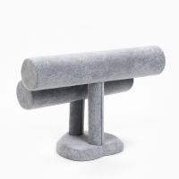 Подставка для часов, браслетов, двухуровневая, сердце, 26&times;11&times;18 см, d=5 см, цвет серый