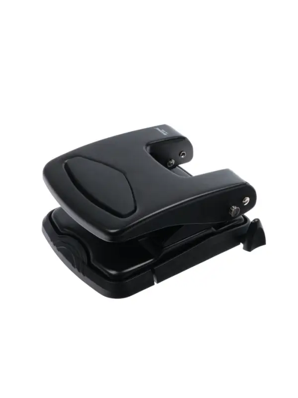 Дырокол 40л метал черный, с линейкой