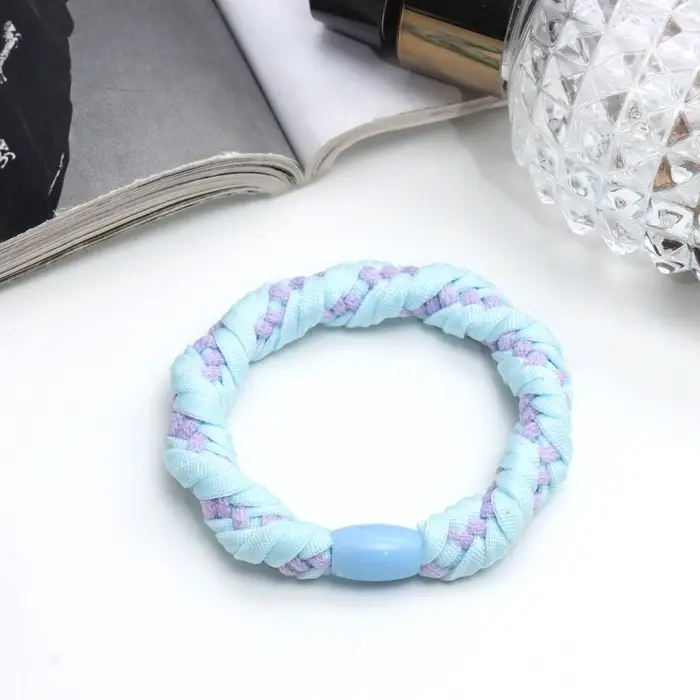 Резинка для волос "Спорт элит" плетение штрихи, 5 см, голубой