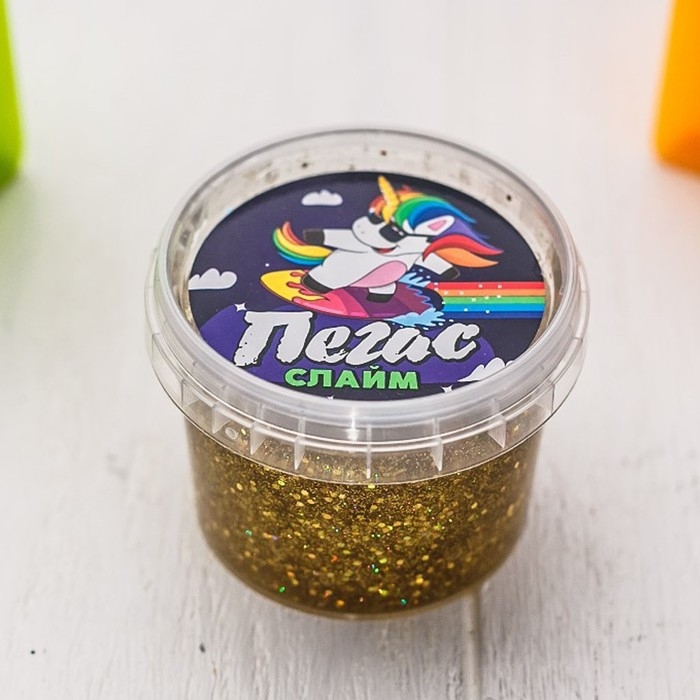 Слайм &laquo;Пегас&raquo; голография, золото, 90 г
