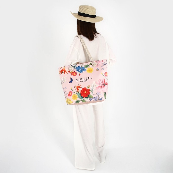 Сумка женская пляжная Nazamok Сумка женская пляжная Nazamok "Give me flower", 47*37*13,5 см