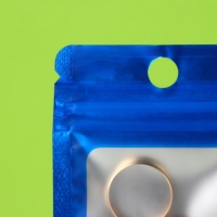 Пакет Зип-лок с окном, с еврослотом, синий, 9.5 х 5.5 см набор 20шт  10460416