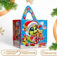 Подарочная новогодняя коробка &laquo;Изумрудная парочка&raquo; , кубик большой 12&times;12&times;12 см