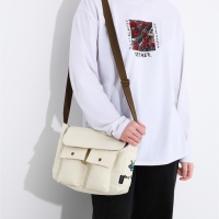 Сумка молодёжная на молнии, цвет молочный Сумка молодёжная на молнии, цвет молочный