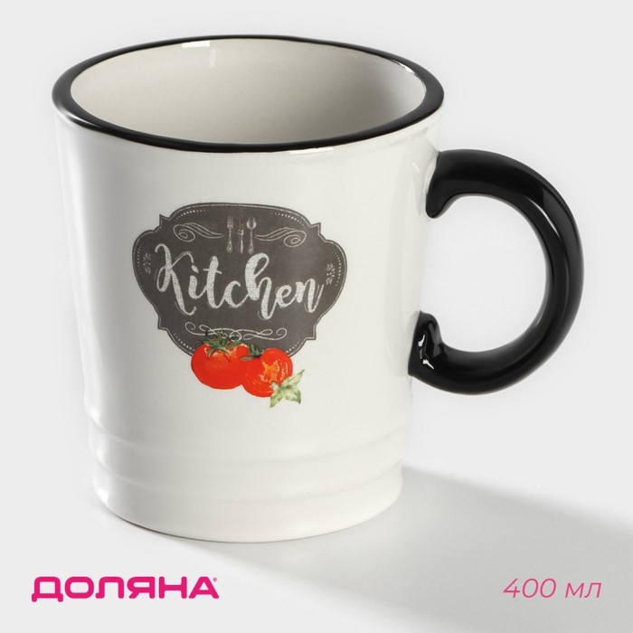 Кружка Доляна &laquo;Гурман&raquo;, 400 мл, цвет белый