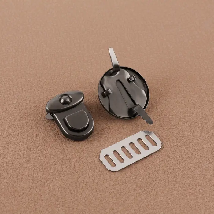 Застёжка для сумки, 2.5&times;2.5 см, цвет чёрный никель