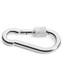 Карабин монтажный с фиксатором ТУНДРА krep, DIN5299D, 5&times;50 мм, оцинкованный, 1 шт.