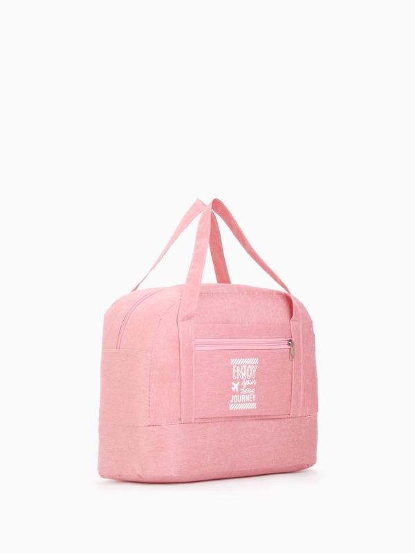Сумка дорожная на молнии, розовая