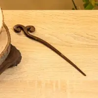 Заколка для волос фигурная, дерево Соно, 18х3 см, цв. тёмно-коричневый