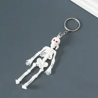 Брелок пластик "Скелет в бандане" белый 10х3,5х1 см