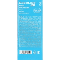 Ручка шариковая ErichKrause ErgoLine Kids Ultra Glide, первоклассника, эргономичный держатель, корпус Soft-touch, узел 0.7 мм, чернила синие, микс