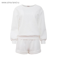 Пижама женская (свитшот, шорты) MINAKU: New happy, размер 54, белая