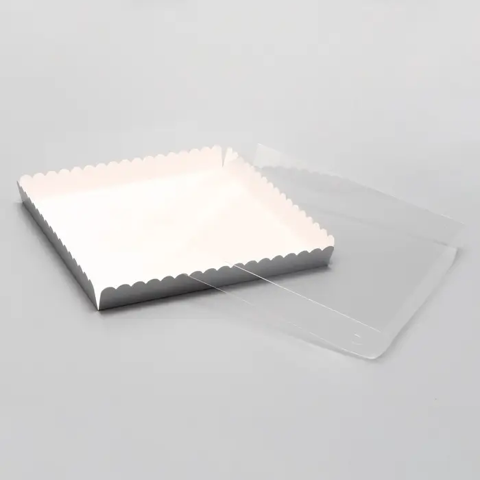 Коробка для печенья, серебряная, 25&times;25&times;3 см