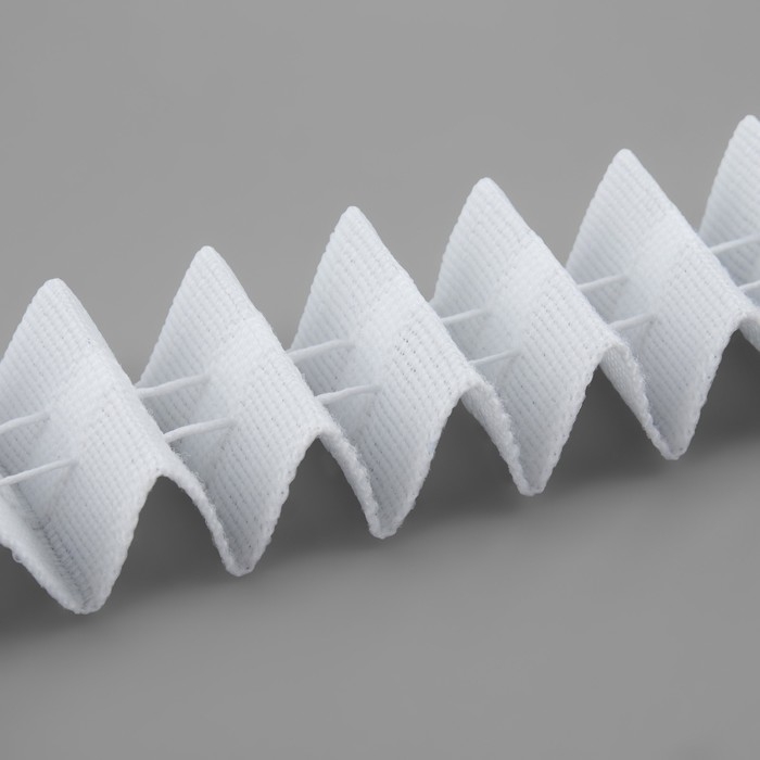 Шторная лента классическая, матовая, 2,5 см, 100 &plusmn; 1 м, цвет белый