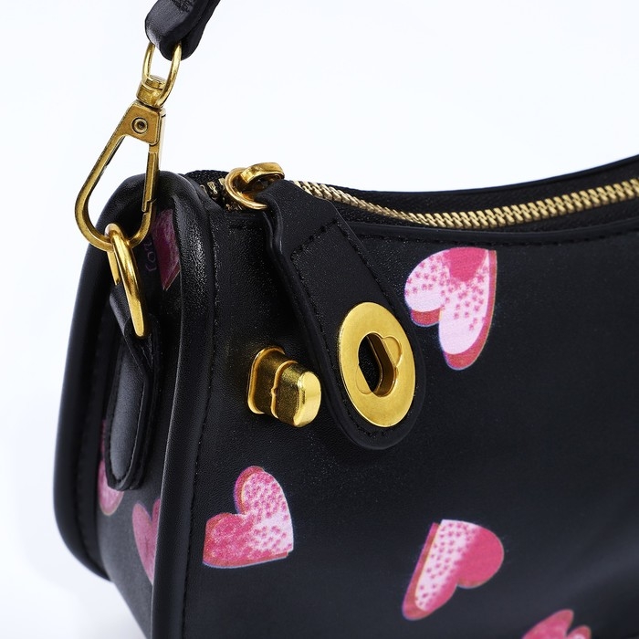 Сумка-багет на молнии, цвет чёрный Сумка-багет на молнии, цвет чёрный