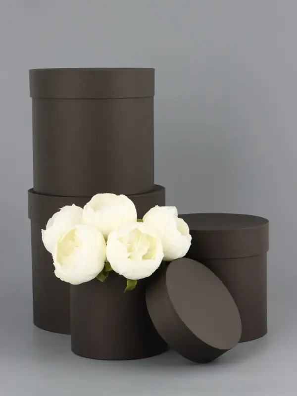 Набор круглых коробок 4 в 1 "Краски", черный, 20 х 20  - 13 х 13 см