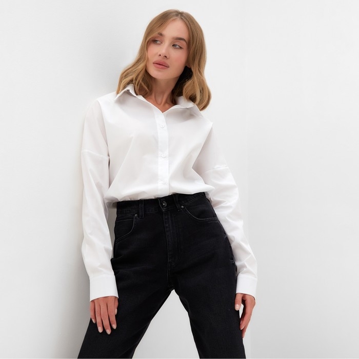 Блузка женская MINAKU: Casual Collection цвет белый, р-р 52 Блузка женская MINAKU: Casual Collection цвет белый, р-р 52