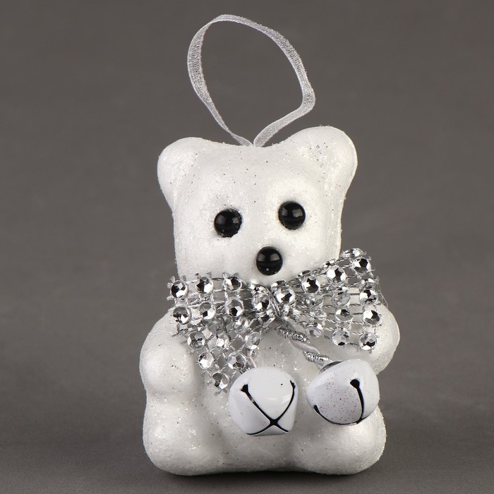 Игрушка из пенопласта &laquo;Мишки&raquo; с блестящим бантиком, 8 см