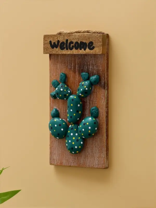 Панно &laquo;Кактус&raquo;, 20&times;3&times;10.5 см, дерево албезия