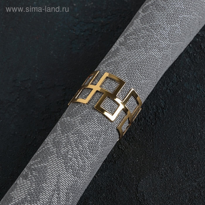 Кольцо для салфетки &laquo;Гео&raquo;, 4,5&times;3 см, цвет золотой