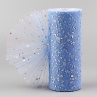 Фатин с блёстками, 15 см, 11 &plusmn; 1 г/кв.м, 23 &plusmn; 1 м, цвет голубой №21