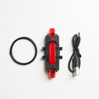 Фонарь велосипедный задний аккумуляторный, водонепроницаемый, 5 диодов, 4 режима