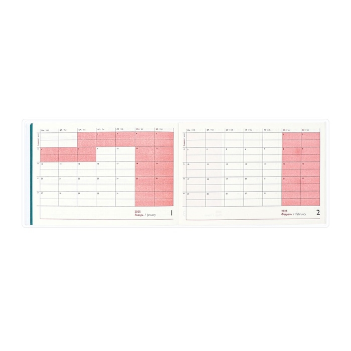 Еженедельник датир 2025г 180х127мм мягк обл ПВХ 64л ESCALADA ЗМЕЯ ЗЕЛЁНАЯ, кр бл 70 г/м&sup2;