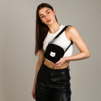 Сумка плюшевая &laquo;Мишка&raquo;, чёрная