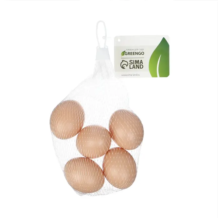 Яйцо искусственное подкладное, для кур, 4&times;5 см, 1 шт., коричневое, Greengo