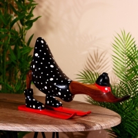 Сувенир «Утка-лыжник в чёрном», 33 см, дерево Сувенир «Утка-лыжник в чёрном», 33 см, дерево