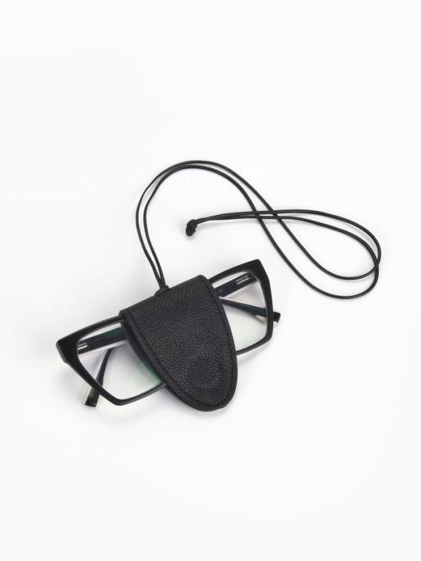 Держатель для очков на шею, шнурок  88 см, 4.5 х 7 см, чёрный