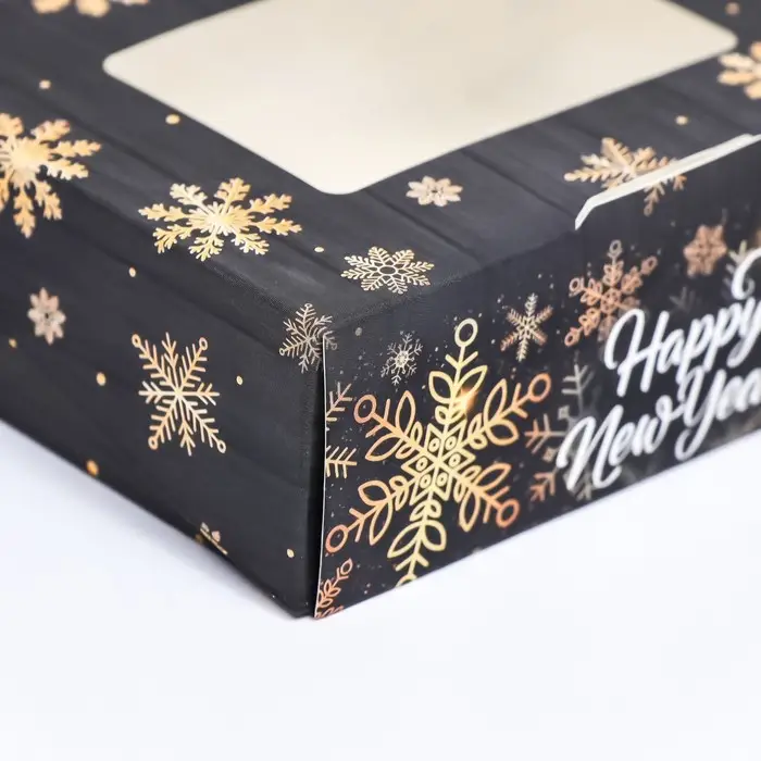 Коробка подарочная новогодняя складная &laquo;Ёлки&raquo;, 10&times;8&times;3.5 см