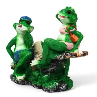 Садовая фигура из полистоуна &laquo;Лягушки на качелях&raquo;, 37&times;17&times;38 см