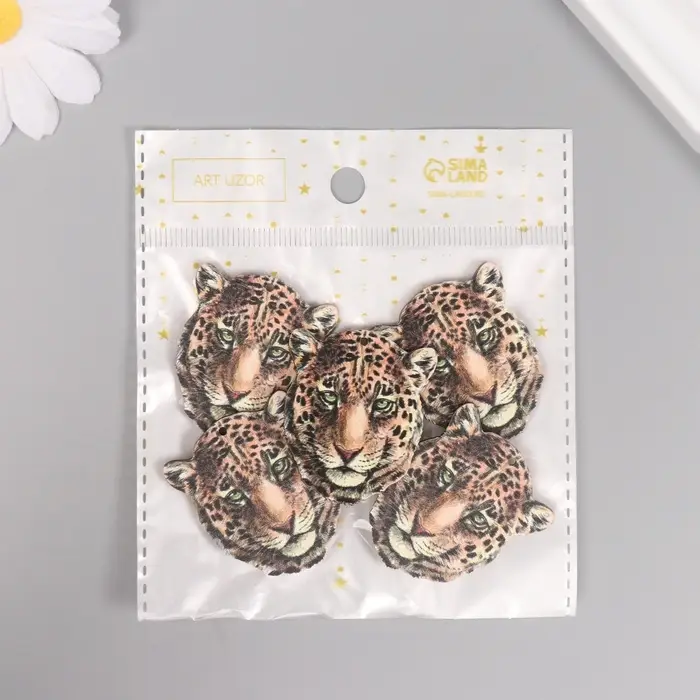 Декор для творчества дерево "Леопард" 3,9х3,3х0,3 см