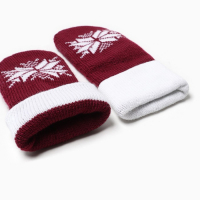 Варежки женские, цвет бордовый, размер 18 Варежки женские, цвет бордовый, размер 18