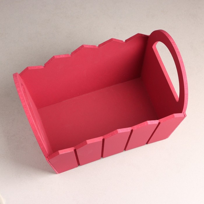 Кашпо деревянное 25×16×17 см Кашпо деревянное 25×16×17 см "Мария", ручки боковые, МДФ, Бордо