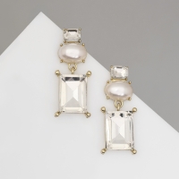 Серьги с жемчугом «Бусина» графиня, цвет белый в золоте Серьги с жемчугом «Бусина» графиня, цвет белый в золоте