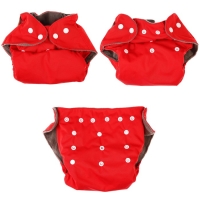 Многоразовый подгузник, угольно-бамбуковая ткань, 3-15 кг, цвет красный, Крошка Я