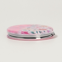 Зеркало складное &laquo;Цветы&raquo;, d = 7,2 см, с увеличением, цвет розовый