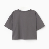 Футболка укороченная женская MINAKU OVERSIZE FIT: цвет графит, р-р 48 Футболка укороченная женская MINAKU OVERSIZE FIT: цвет графит, р-р 48