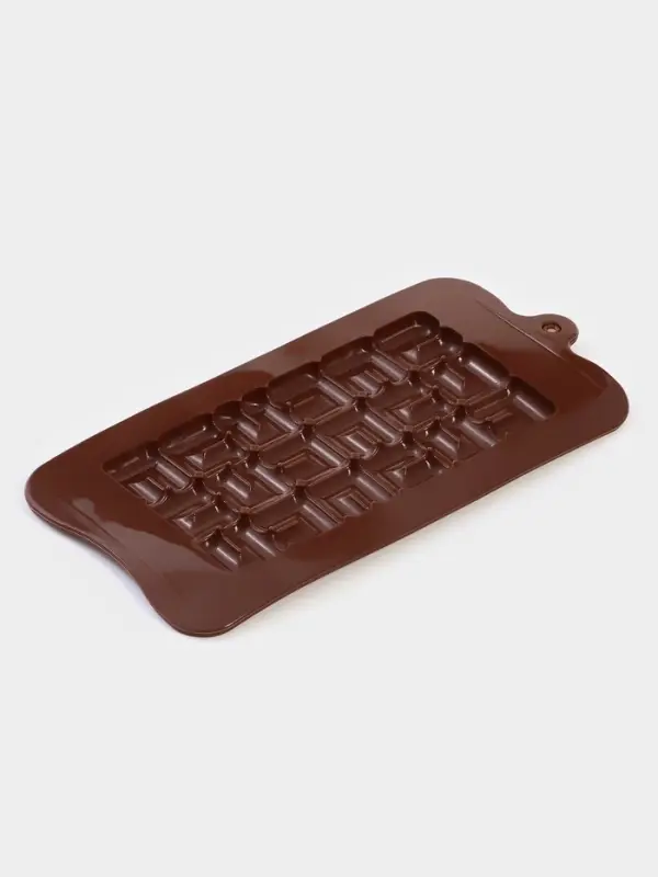 Форма для шоколада Доляна &laquo;Лабиринт&raquo;, силикон, 22&times;11&times;1 см, 18 ячеек, коричневая