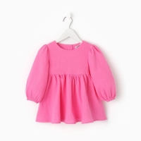 Платье детское с длинным рукавом KAFTAN "Муслин", размер 30 (98-104 см) цвет розовый Платье детское с длинным рукавом KAFTAN "Муслин", размер 30 (98-104 см) цвет розовый